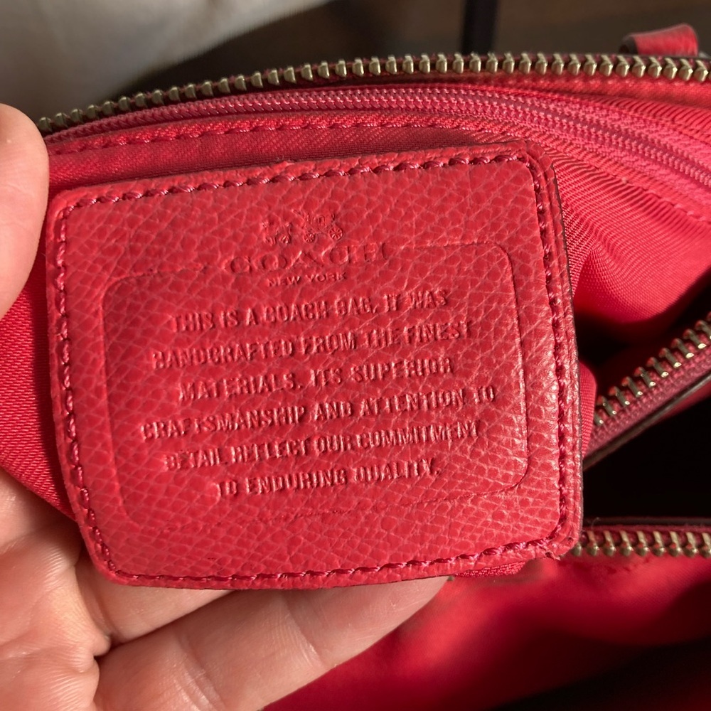 COACH PINK LEATHER SATCHEL TOTE SHOULDERBAG - Picture 3 of 13